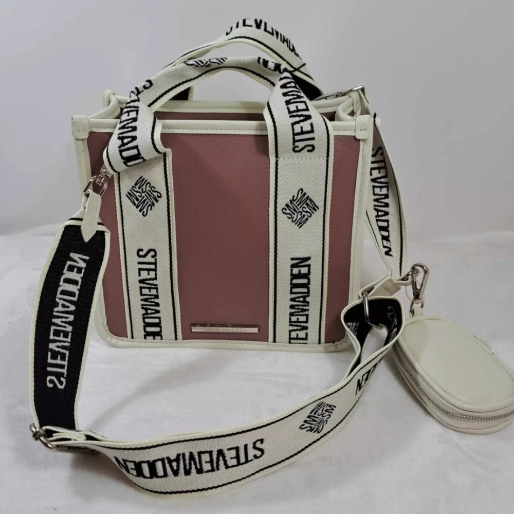 BNWT Viral Steve Madden Purple BWEBBER Faux Leather Tote Crossbody Bag Purse